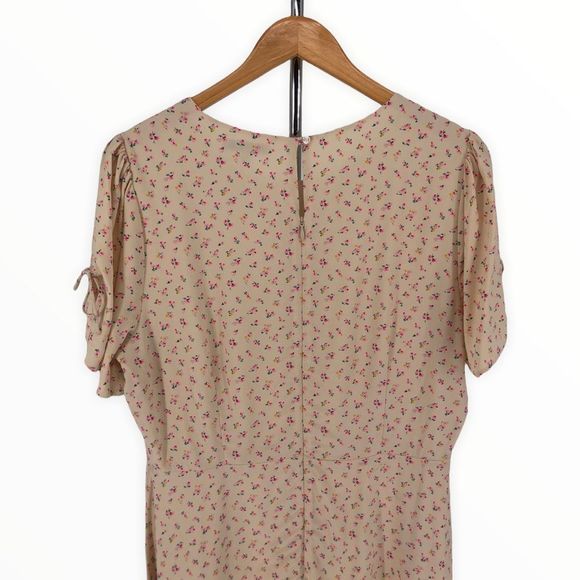 Madewell Tie-Sleeve Retro Dress in Dutch Dandelion Cream Micro Floral size 8 - Picture 7 of 15